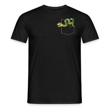 Snake Serpent Pocket - Men's T-Shirt - black - Front - AI Model Male 178 light (178cm)