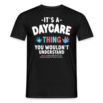 Fournisseur de services de garde d’enfants Enseignant - T-shirt homme - noir - Devant - AI Model Male 178 light (178cm)