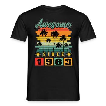 Génial depuis 1963 - T-shirt homme - noir - Devant - AI Model Male 178 light (178cm)
