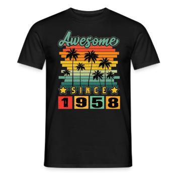 Génial depuis 1958 - T-shirt homme - noir - Devant - AI Model Male 178 light (178cm)