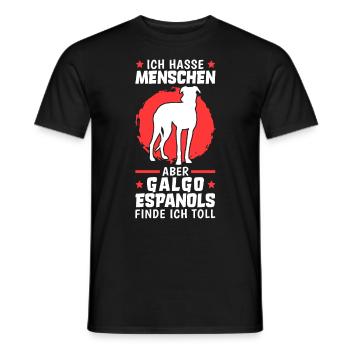 Galgo Espanol finde ich toll Spanien Windhund - Männer T-Shirt - Schwarz - Vorne - AI Model Male 178 light (178cm)