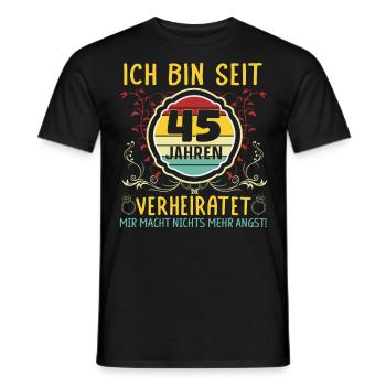 Messinhochzeit 45 Jahre Verheiratet Hochzeitstag - Männer T-Shirt - Schwarz - Vorne - AI Model Male 178 light (178cm)