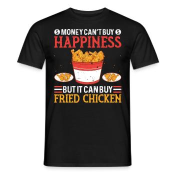 Fast Food Fried Chicken Foodaholic Lifestyle Gesche - Men's T-Shirt - black - Front - AI Model Male 178 light (178cm)