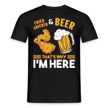 Crispy Fried Chicken Foodaholic Food Lover Gesc - Men's T-Shirt - black - Front - AI Model Male 178 light (178cm)