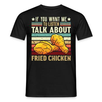 Fast Food Lifestyle Foodaholic Fried Chicken Gesche - Men's T-Shirt - black - Front - AI Model Male 178 light (178cm)