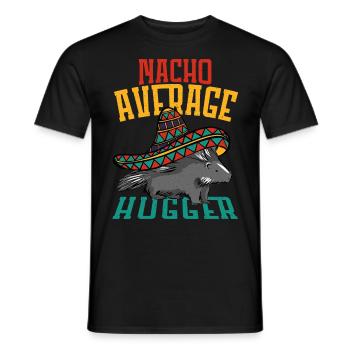 Nacho Average Hugger Porcupine Hedgehog - Männer T-Shirt - Schwarz - Vorne - AI Model Male 178 light (178cm)