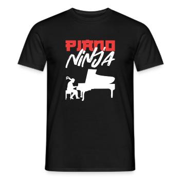 Piano Ninja Pianiste Clavier - T-shirt homme - noir - Devant - AI Model Male 178 light (178cm)