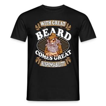 With great beard comes great responsability Bart - Men's T-Shirt - black - Front - AI Model Male 178 light (178cm)