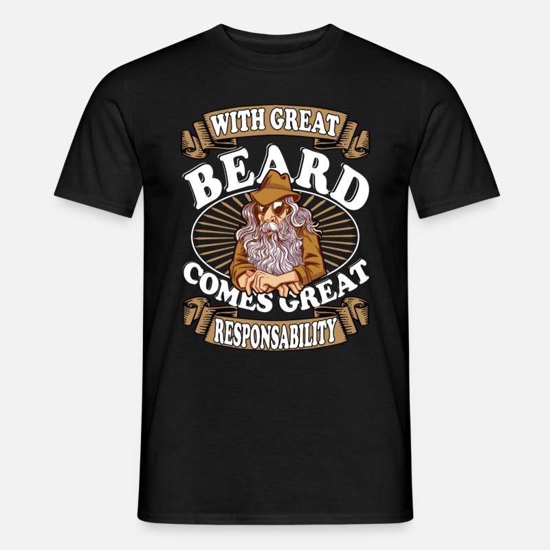 With great beard comes great responsability Bart - Men’s T-shirt - black