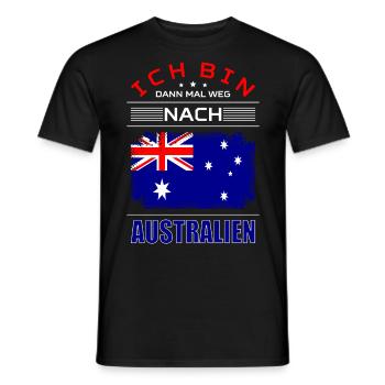 Ich Bin Dann Mal Weg Nach Australien Fahne Urlaub - Männer T-Shirt - Schwarz - Vorne - AI Model Male 178 light (178cm)