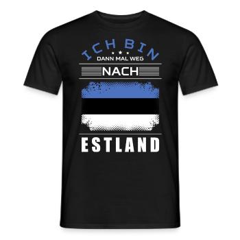 Ich Bin Dann Mal Weg Nach Estland Fahne Urlaub - Männer T-Shirt - Schwarz - Vorne - AI Model Male 178 light (178cm)