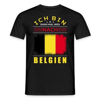 Ich Bin Dann Mal Weg Nach Belgien Fahne Urlaub - Männer T-Shirt - Schwarz - Vorne - AI Model Male 178 light (178cm)