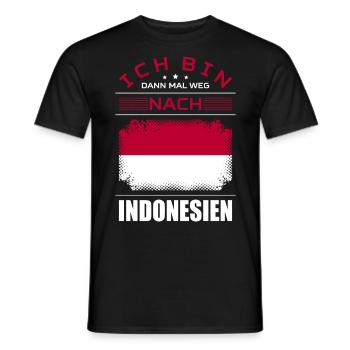Ich Bin Dann Mal Weg Nach Indonesien Fahne Urlaub - Männer T-Shirt - Schwarz - Vorne - AI Model Male 178 light (178cm)