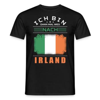 Ich Bin Dann Mal Weg Nach Irland Fahne Urlaub - Männer T-Shirt - Schwarz - Vorne - AI Model Male 178 light (178cm)