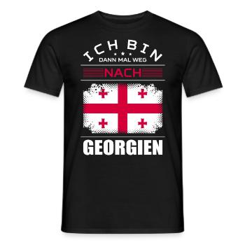 Ich Bin Dann Mal Weg Nach Georgien Fahne Urlaub - Männer T-Shirt - Schwarz - Vorne - AI Model Male 178 light (178cm)