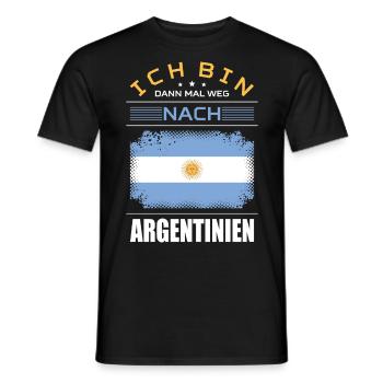 Ich Bin Dann Mal Weg Nach Argentinien Fahne Urlaub - Männer T-Shirt - Schwarz - Vorne - AI Model Male 178 light (178cm)
