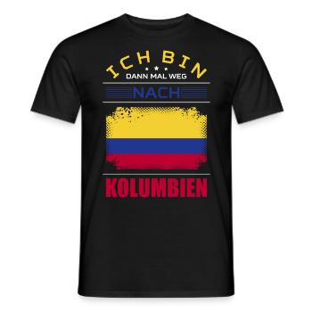 Ich Bin Dann Mal Weg Nach Kolumbien Fahne Urlaub - Männer T-Shirt - Schwarz - Vorne - AI Model Male 178 light (178cm)