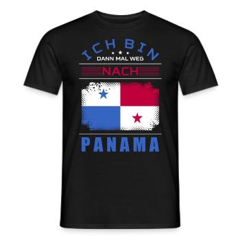 Ich Bin Dann Mal Weg Nach Panama Fahne Urlaub - Männer T-Shirt - Schwarz - Vorne - AI Model Male 178 light (178cm)