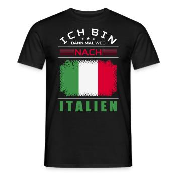 Ich Bin Dann Mal Weg Nach Italien Fahne Urlaub - Männer T-Shirt - Schwarz - Vorne - AI Model Male 178 light (178cm)