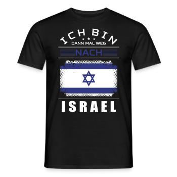 Ich Bin Dann Mal Weg Nach Israel Fahne Urlaub - Männer T-Shirt - Schwarz - Vorne - AI Model Male 178 light (178cm)
