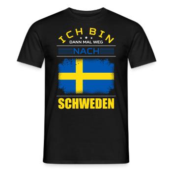 Ich Bin Dann Mal Weg Nach Schweden Fahne Urlaub - Männer T-Shirt - Schwarz - Vorne - AI Model Male 178 light (178cm)