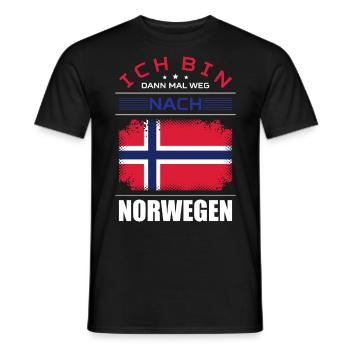 Ich Bin Dann Mal Weg Nach Norwegen Fahne Urlaub - Männer T-Shirt - Schwarz - Vorne - AI Model Male 178 light (178cm)