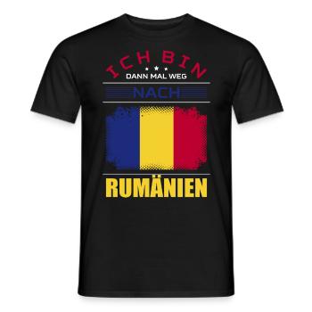Ich Bin Dann Mal Weg Nach Rumänien Fahne Urlaub - Männer T-Shirt - Schwarz - Vorne - AI Model Male 178 light (178cm)