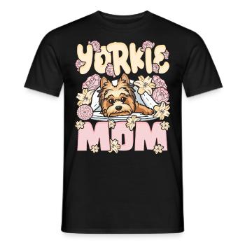 Yorkie Mom Yorkshire Terrier Hund Mama - Männer T-Shirt - Schwarz - Vorne - AI Model Male 178 light (178cm)