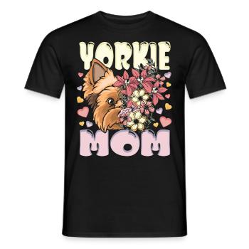 Yorkie Mom Yorkshire Terrier Hund Mama - Männer T-Shirt - Schwarz - Vorne - AI Model Male 178 light (178cm)