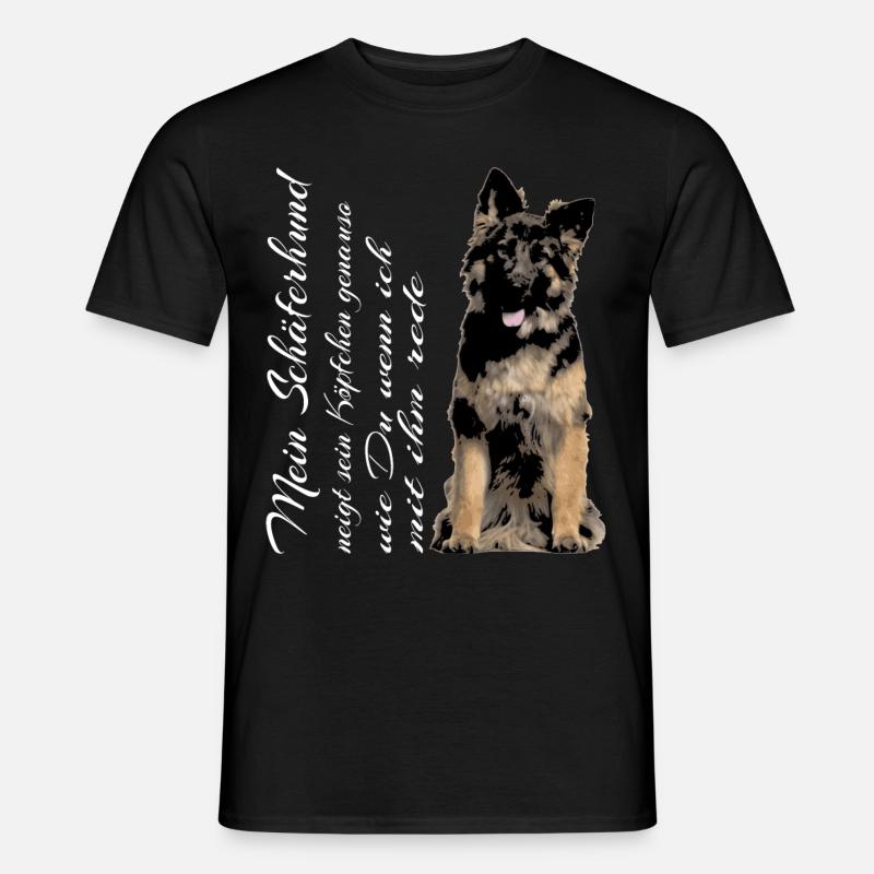 Deutscher Schäferhund neigt Köpfchen - Männer T-Shirt - Schwarz