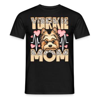 Yorkie Mom Mama Mama Yorkshire Terrier - Männer T-Shirt - Schwarz - Vorne - AI Model Male 178 light (178cm)