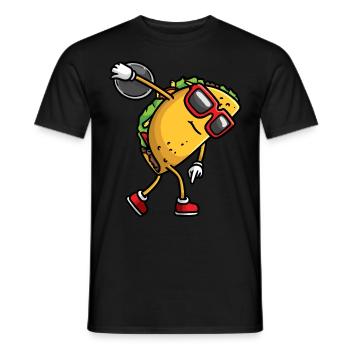 Taco Mit Sonnenbrille Wirft Diskus - Männer T-Shirt - Schwarz - Vorne - AI Model Male 178 light (178cm)