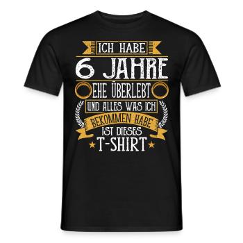 Zuckerhochzeit 6 Jahre Verheiratet Hochzeitstag - Männer T-Shirt - Schwarz - Vorne - AI Model Male 178 light (178cm)