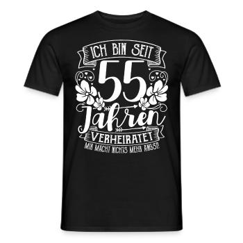 Platinhochzeit 55 Jahre Verheiratet Hochzeitstag - Männer T-Shirt - Schwarz - Vorne - AI Model Male 178 light (178cm)