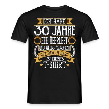 Perlenhochzeit 30 Jahre Verheiratet Hochzeitstag - Männer T-Shirt - Schwarz - Vorne - AI Model Male 178 light (178cm)