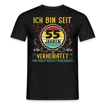 Platinhochzeit 55 Jahre Verheiratet Hochzeitstag - Männer T-Shirt - Schwarz - Vorne - AI Model Male 178 light (178cm)
