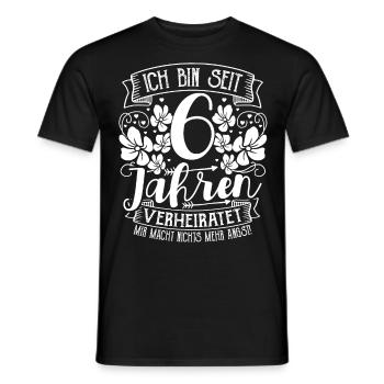 Zuckerhochzeit 6 Jahre Verheiratet Hochzeitstag - Männer T-Shirt - Schwarz - Vorne - AI Model Male 178 light (178cm)