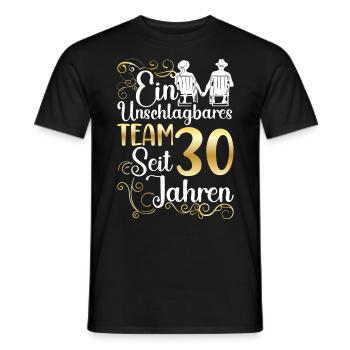 Perlenhochzeit 30 Jahre Verheiratet Hochzeitstag - Männer T-Shirt - Schwarz - Vorne - AI Model Male 178 light (178cm)