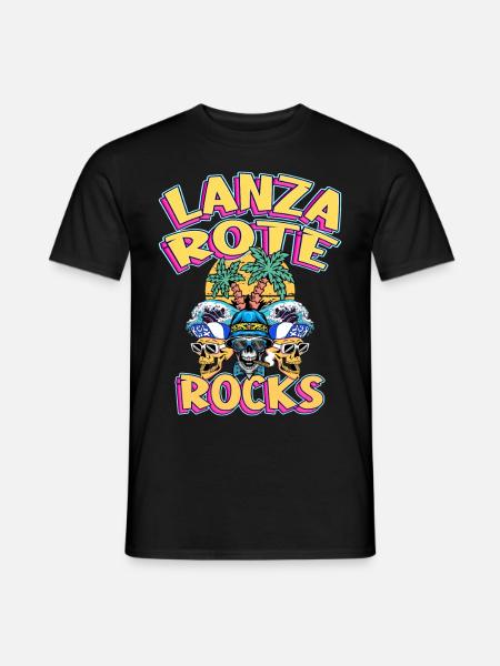 Lanzarote Sommer Sonne Strand Palmen Totenkopf - Männer T-Shirt - Schwarz