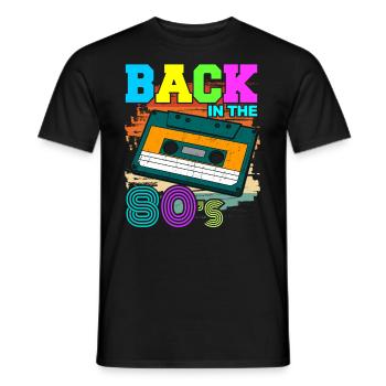Retour dans les années 80 - 80s Costume 80's Theme Party - T-shirt homme - noir - Devant - AI Model Male 178 light (178cm)