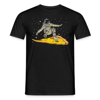 Pizza Astronaut Fast Food Lover - Männer T-Shirt - Schwarz - Vorne - AI Model Male 178 light (178cm)
