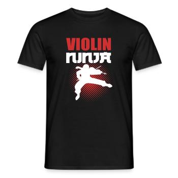 Violin Ninja Violinist - Men's T-Shirt - black - Front - AI Model Male 178 light (178cm)