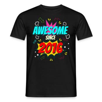 6.Geburtstag comic Jahrgang 2016 - Männer T-Shirt - Schwarz - Vorne - AI Model Male 178 light (178cm)