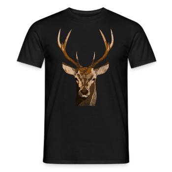 Hunters Cadeaux Vêtements de chasse Roe Deer Antler - T-shirt homme - noir - Devant - AI Model Male 178 light (178cm)