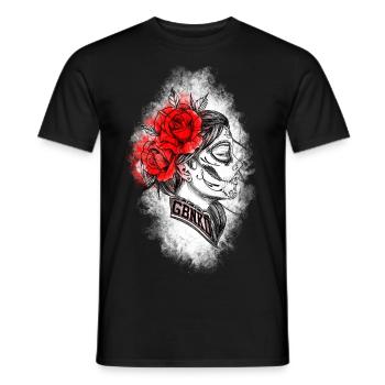 La Catrina - Männer T-Shirt - Schwarz - Vorne - AI Model Male 178 light (178cm)
