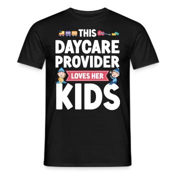 Fournisseur de services de garde d’enfants Enseignant - T-shirt homme - noir - Devant - AI Model Male 178 light (178cm)