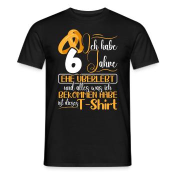 Zuckerhochzeit 6 Jahre Verheiratet Hochzeitstag - Männer T-Shirt - Schwarz - Vorne - AI Model Male 178 light (178cm)