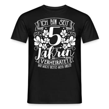 Rosenhochzeit 5 Jahre Verheiratet Hochzeitstag - Männer T-Shirt - Schwarz - Vorne - AI Model Male 178 light (178cm)