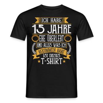 Kristallhochzeit 15 Jahre Verheiratet Hochzeitstag - Männer T-Shirt - Schwarz - Vorne - AI Model Male 178 light (178cm)
