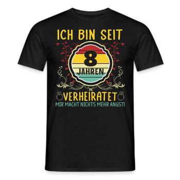 Blecherne Hochzeit 8 Jahre Verheiratet - Männer T-Shirt - Schwarz - Vorne - AI Model Male 178 light (178cm)